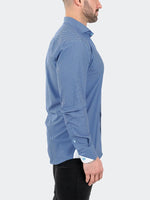 3D Cube Print Performance Long Sleeve Shirt - Blue
