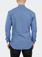 3D Cube Print Performance Long Sleeve Shirt - Blue