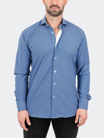 3D Cube Print Performance Long Sleeve Shirt - Blue