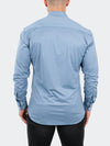 Micro Printed Performance Stretch Long Sleeve Shirt - Blue