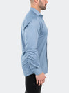 Micro Printed Performance Stretch Long Sleeve Shirt - Blue
