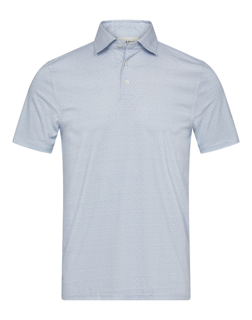Printed Jersey Short Sleeve Polo - Light Blue
