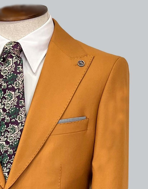 Peak Lapel Blazer- Tan