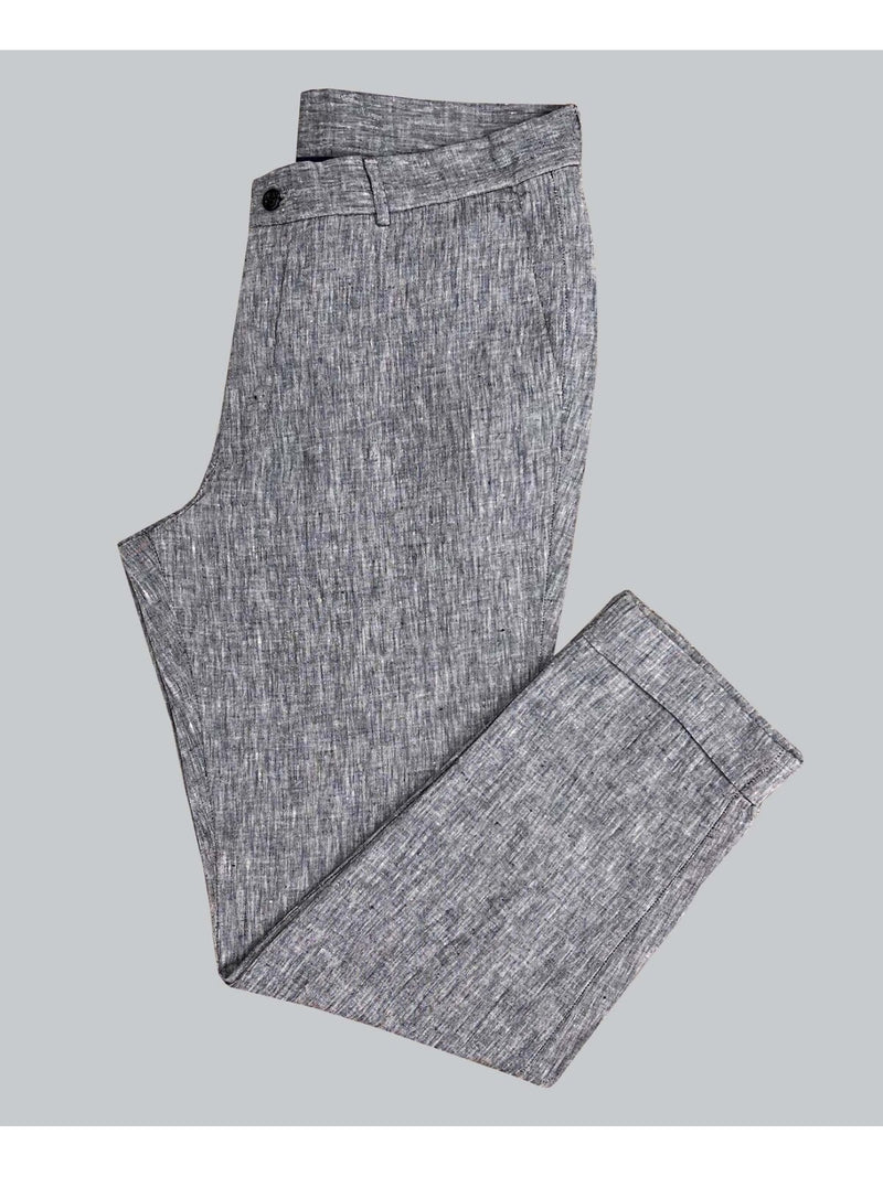Linen Trousers - Grey/Blue