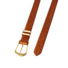 Lizard Textured Leather Belt - Cognac