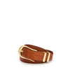 Lizard Textured Leather Belt - Cognac