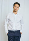 Slim Fit | Solid Textured Long Sleeve Shirt - White