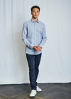 Modern Fit | Multi Dot Print Long Sleeve Shirt - Blue