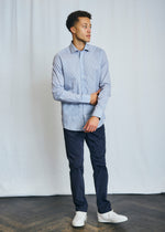 Modern Fit | Multi Dot Print Long Sleeve Shirt - Blue