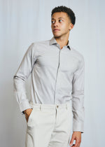 Slim Fit | Micro Check Long Sleeve Shirt - Sand