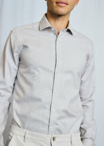 Slim Fit | Micro Check Long Sleeve Shirt - Sand