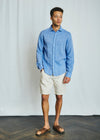 Modern Fit | Cotton Linen Shirt - Blue