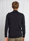 Extrafine Merino Wool Mock Neck Sweater -Black