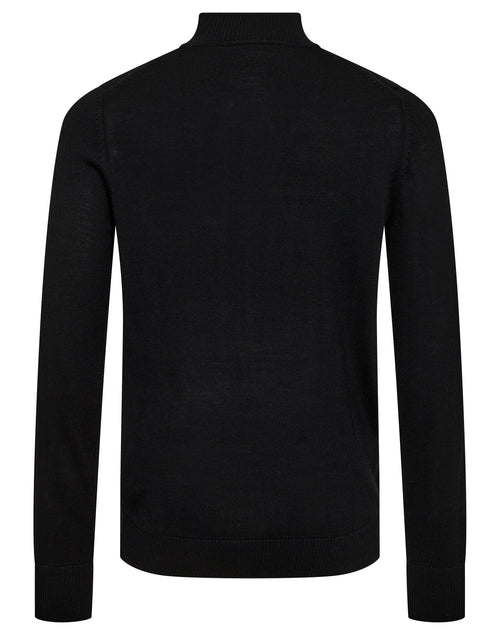 Extrafine Merino Wool Mock Neck Sweater -Black