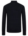 Extrafine Merino Wool Mock Neck Sweater -Navy