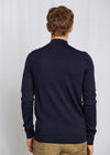 Extrafine Merino Wool Mock Neck Sweater -Navy