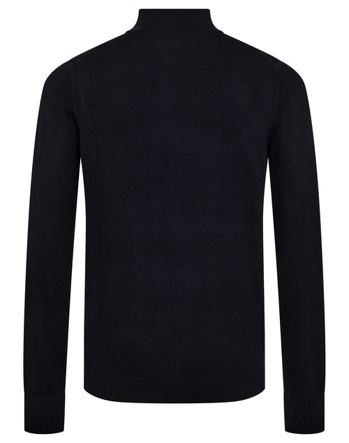 Extrafine Merino Wool Mock Neck Sweater -Navy