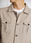 Textured Wool Shirt Jacket - Light Brown