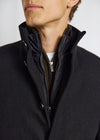 Wool Coat with Removable Vest Insert - Black