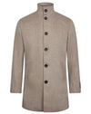 Wool Coat with Removable Vest Insert - Light Brown