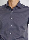 Slim Fit | Dotted Dobby Weave Cotton Shirt - Navy