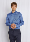 Modern Fit | Printed Cotton Twill Shirt - Blue