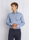 Slim Fit | Printed Cotton Polin Shirt - Blue