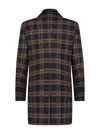 Vest Insert Overcoat - Navy/Yellow Check