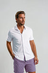 Dry Touch | Pique Textured Short Sleeve Shirt - White