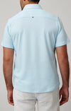 2-Tone Pique Short Sleeve Shirt - Light Blue