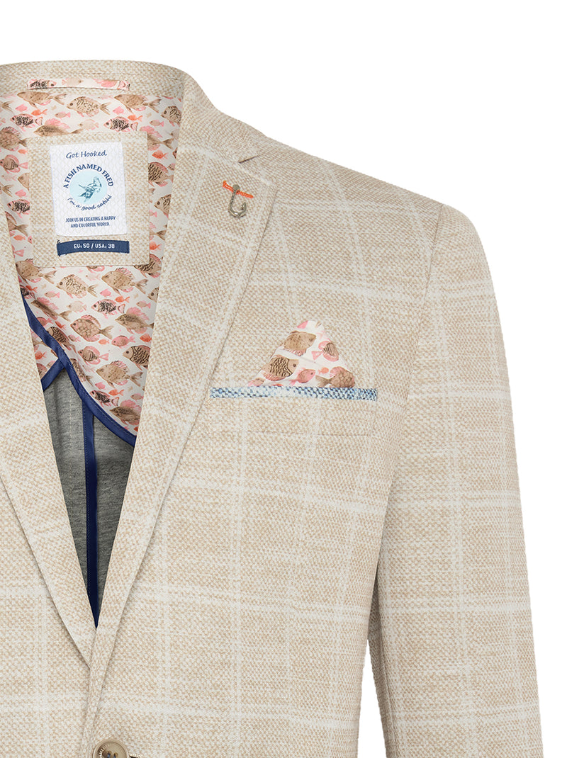 Travel Check Blazer - Sand