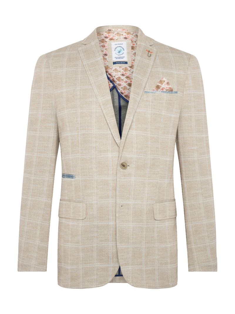 Travel Check Blazer - Sand