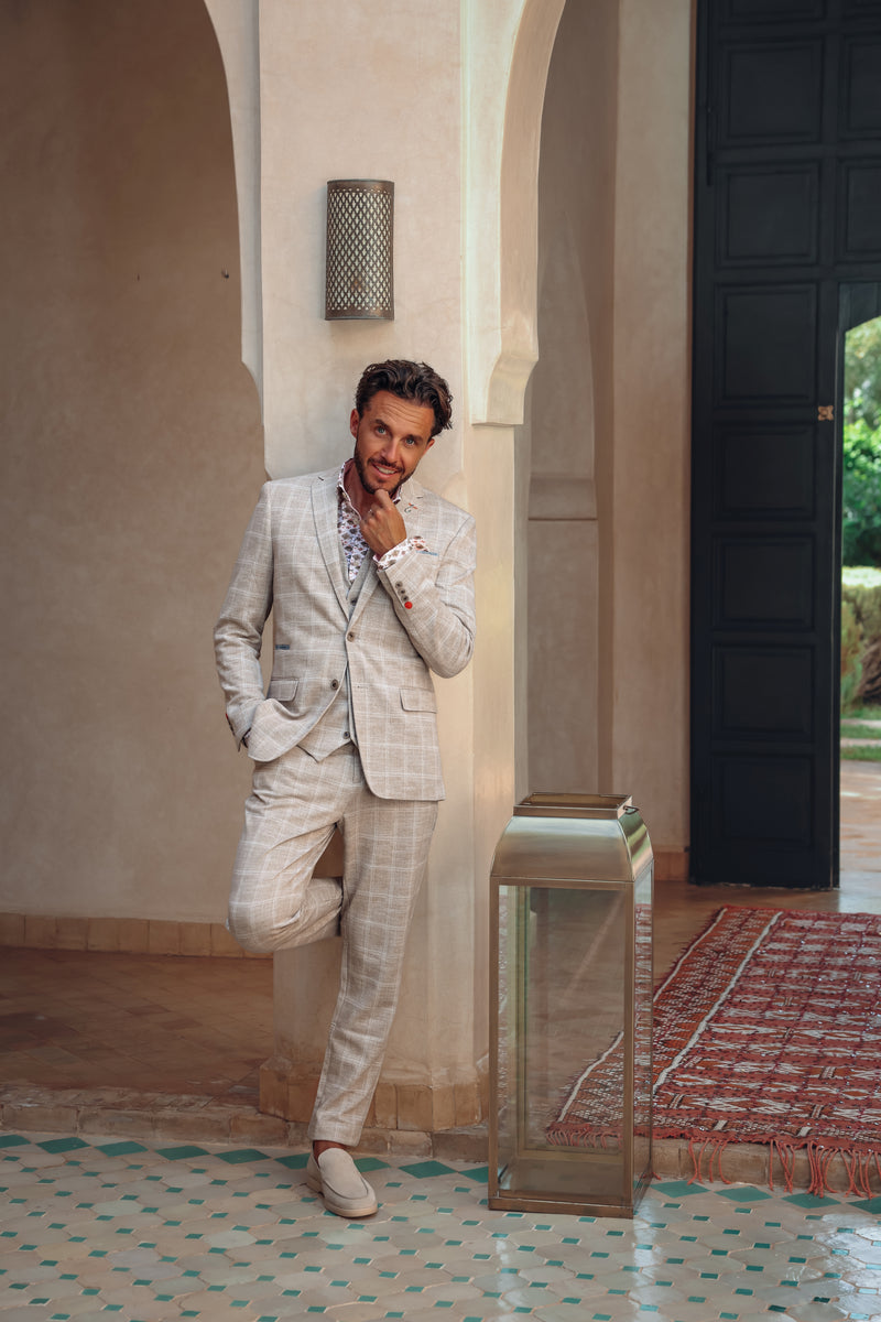 Travel Check Blazer - Sand