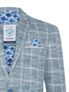 Travel Check Blazer - Cobalt Blue