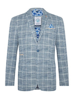Travel Check Blazer - Cobalt Blue