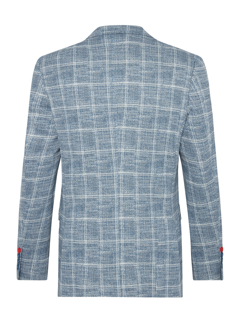 Travel Check Blazer - Cobalt Blue