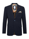 Half Lined Seersucker Bubble Blazer - Navy