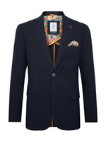 Half Lined Seersucker Bubble Blazer - Navy