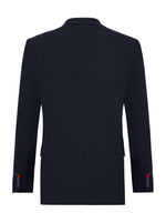 Half Lined Seersucker Bubble Blazer - Navy