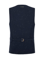 Chalk Stripe Seersucker Vest - Navy