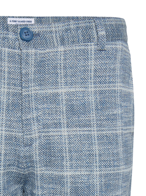 Travel Check Pants - Cobalt Blue