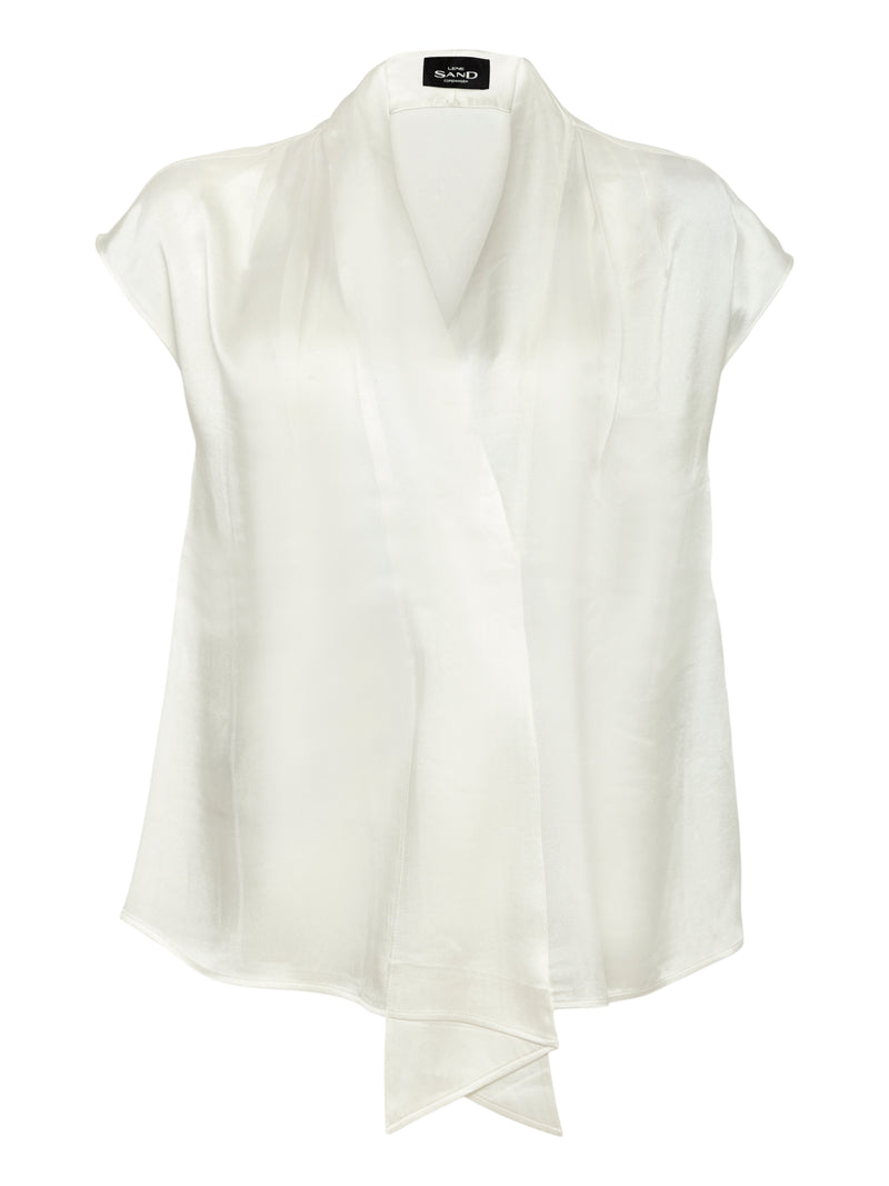 Silk V-Neck Blouse - White