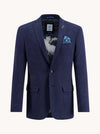 Pique Textured Blazer - Navy