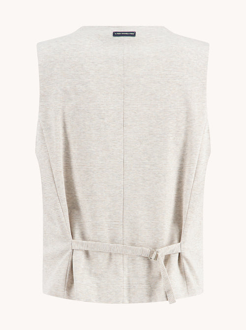 Soft Knit Plaid Vest - Sand