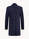 Check Insert Overcoat - Navy
