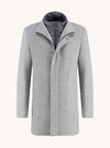 Funnel Neck Coat with Removable Insert - Grey