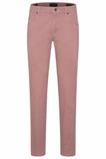 Printed 5 Pocket Trousers in Stretch Cotton - Coral