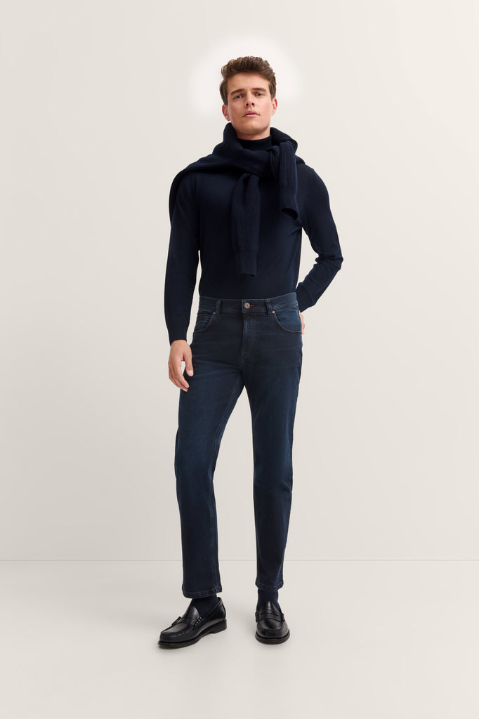 Premium Soft Cotton Stretch Denim - Navy