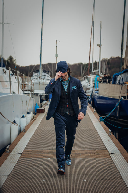 Rib Corduroy Blazer - Navy