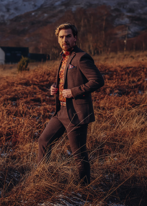 Pique Textured Blazer - Chocolate Brown